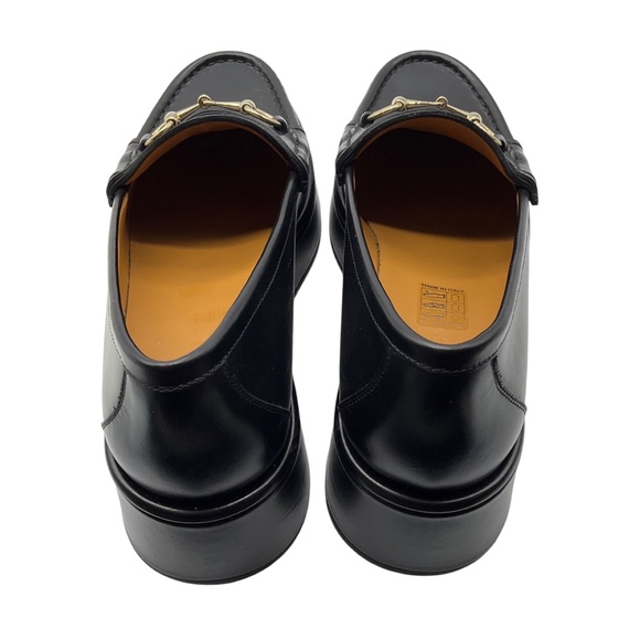 GUCCI BLACK HORSEBIT PLATFORM LOAFERS - Picture 7 of 10